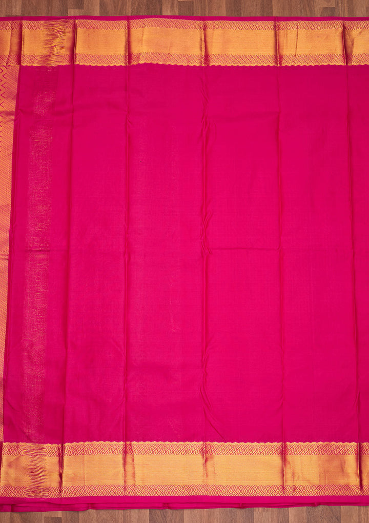 Rani Pink Zariwork Pure Silk Saree - Koskii