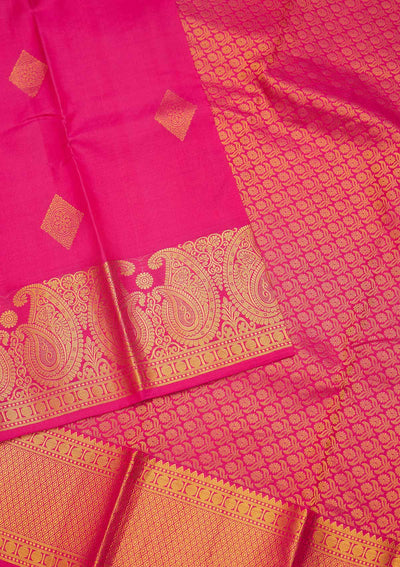 Rani Pink Zariwork Pure Silk Saree - Koskii
