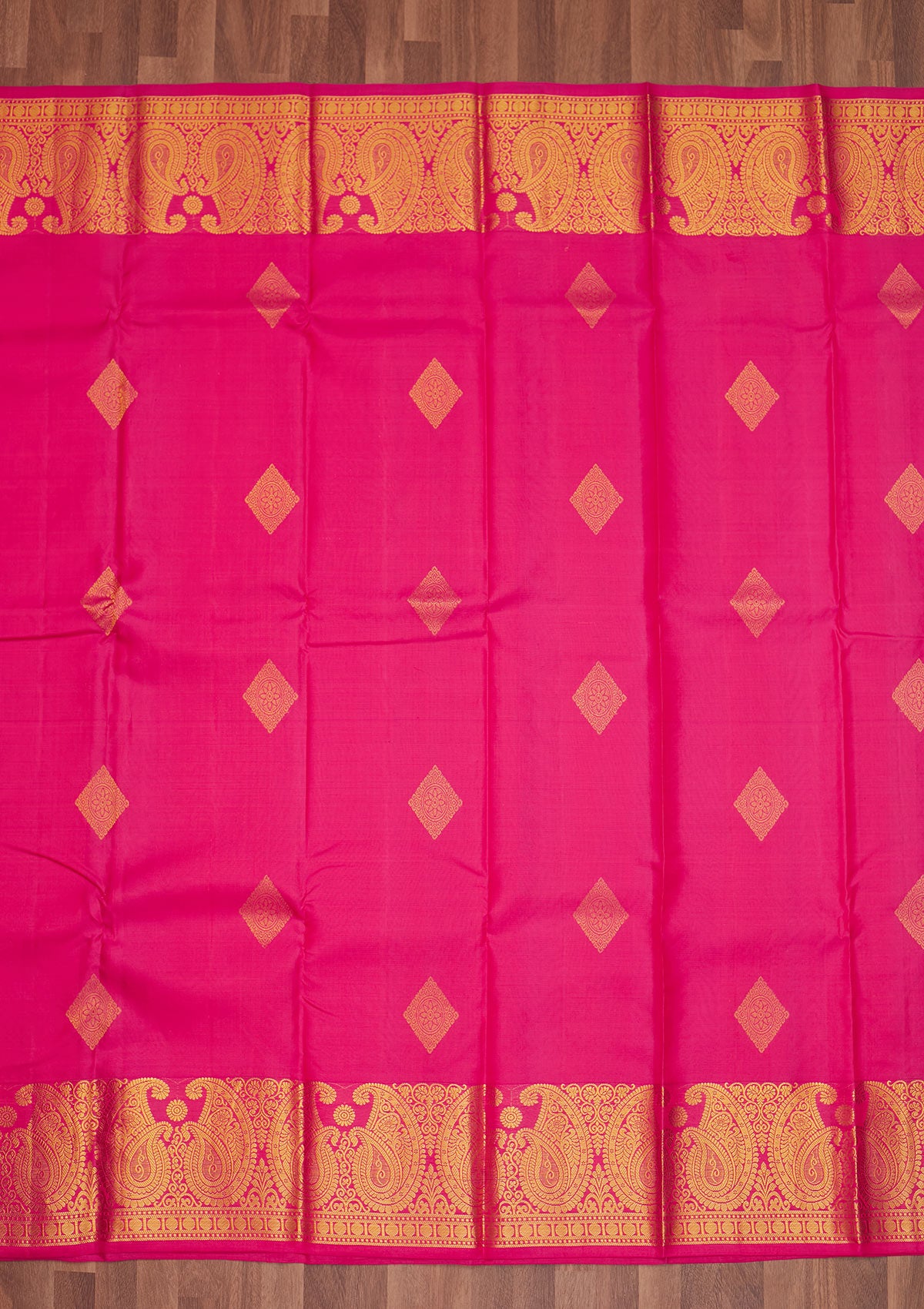 Rani Pink Zariwork Pure Silk Saree - Koskii