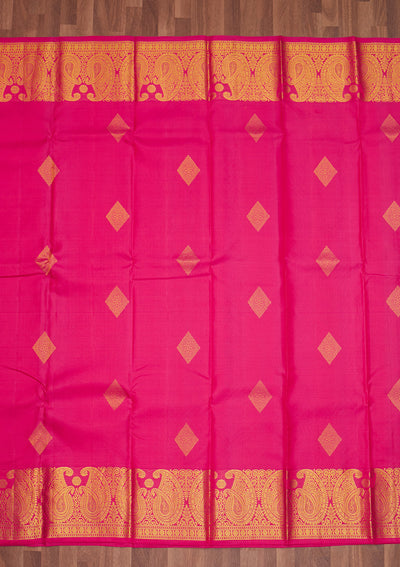 Rani Pink Zariwork Pure Silk Saree - Koskii