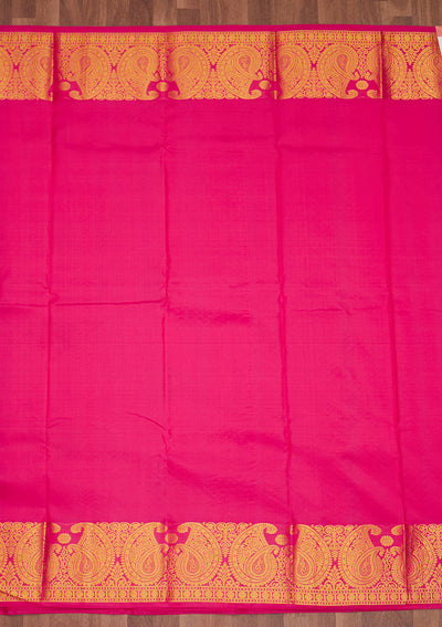 Rani Pink Zariwork Pure Silk Saree - Koskii