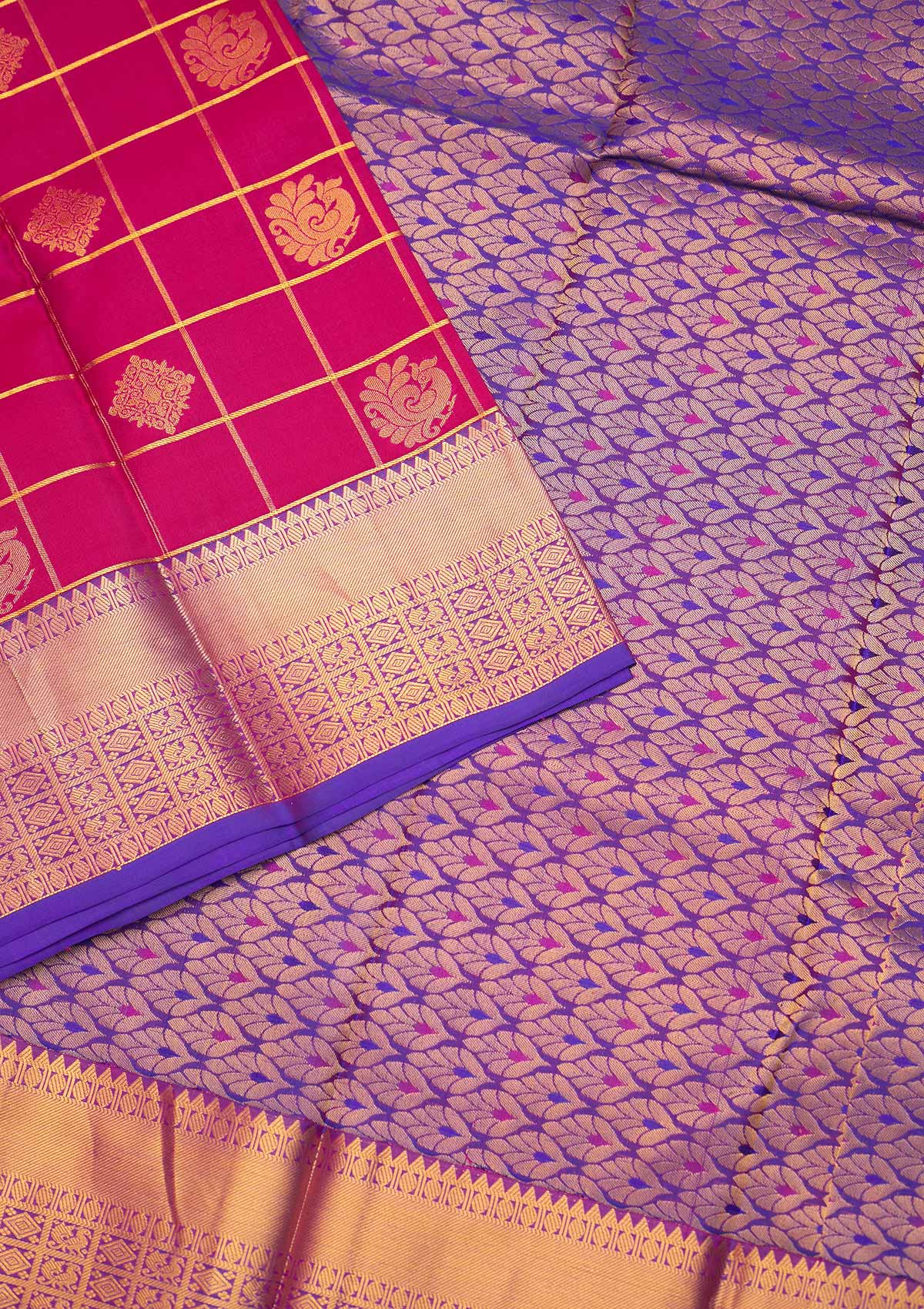 Rani Pink Zariwork Pure Silk Saree - Koskii