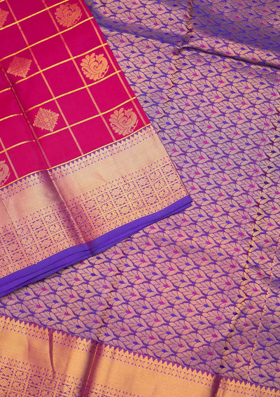 Rani Pink Zariwork Pure Silk Saree - Koskii