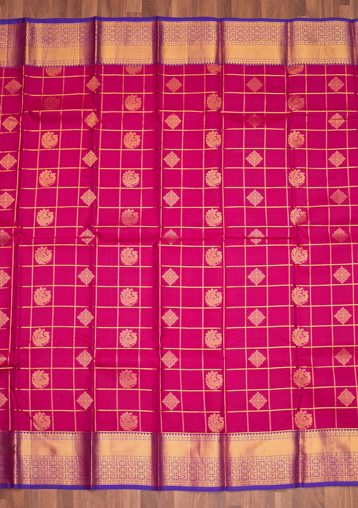 Rani Pink Zariwork Pure Silk Saree - Koskii