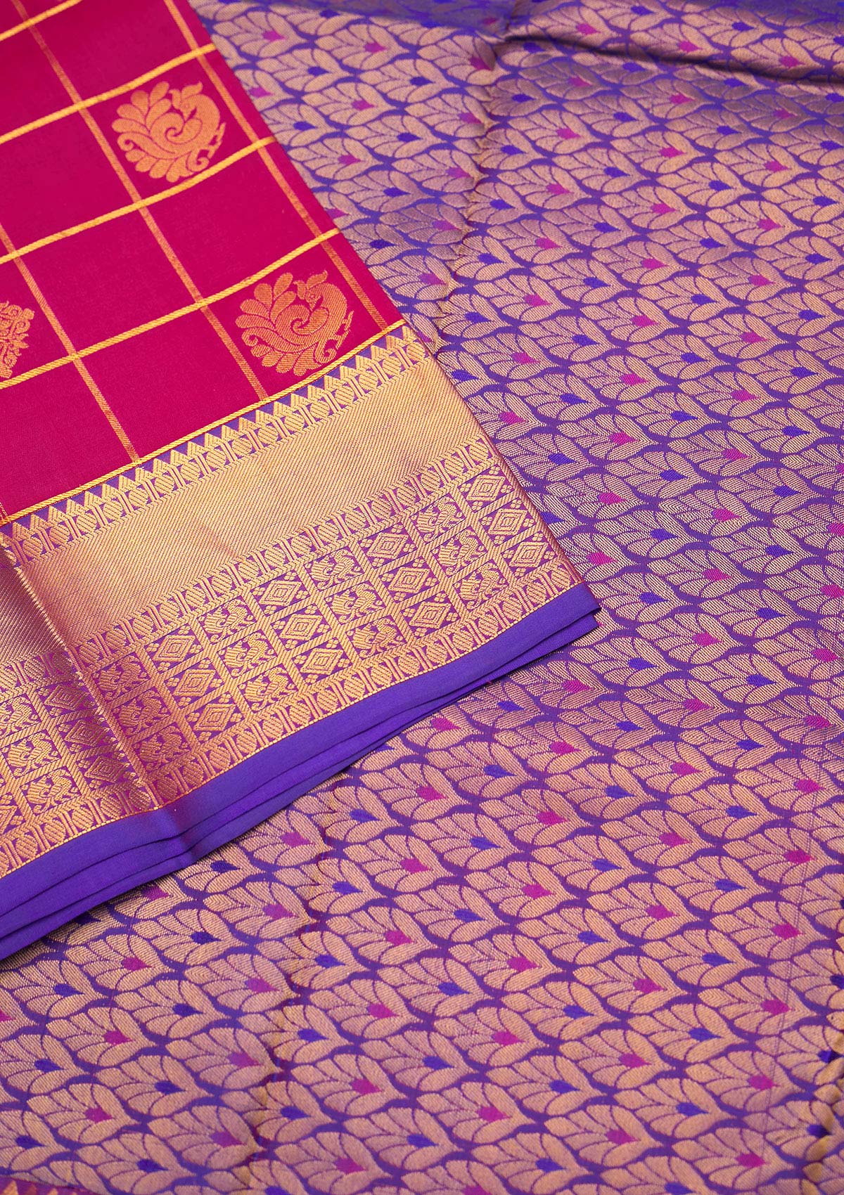 Rani Pink Zariwork Pure Silk Saree - Koskii