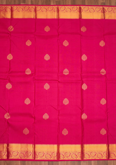 Rani Pink Zariwork Pure Silk Saree - Koskii