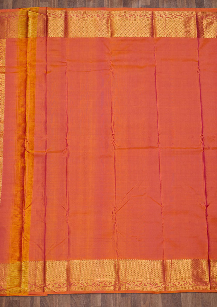 Rani Pink Zariwork Pure Silk Saree-Koskii
