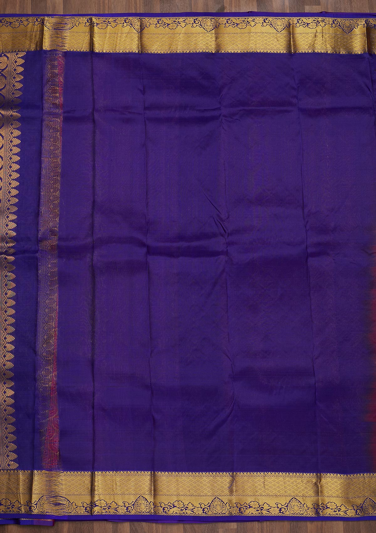 Rani Pink Zariwork Pure Silk Saree-Koskii