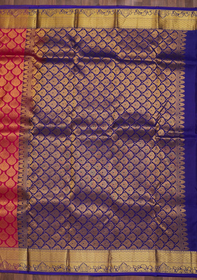 Rani Pink Zariwork Pure Silk Saree-Koskii