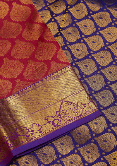 Rani Pink Zariwork Pure Silk Saree-Koskii