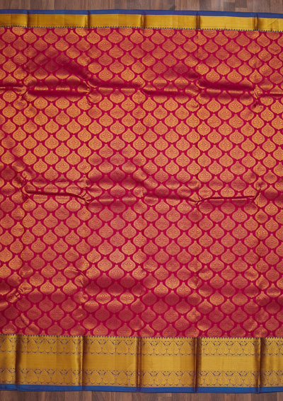 Rani Pink Zariwork Pure Silk Saree-Koskii