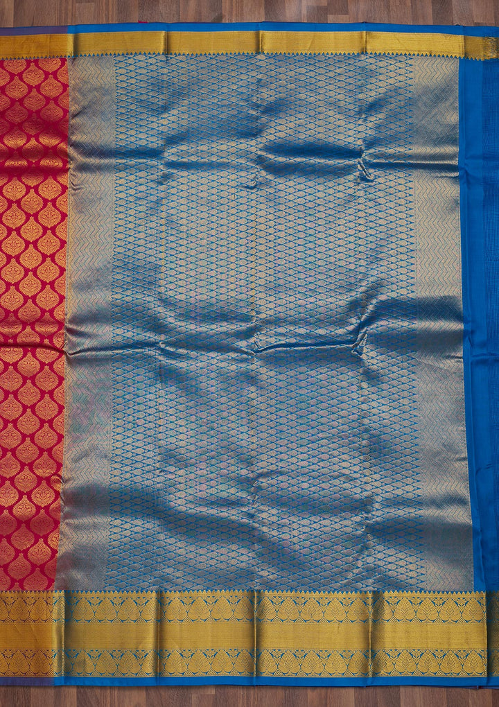 Rani Pink Zariwork Pure Silk Saree-Koskii