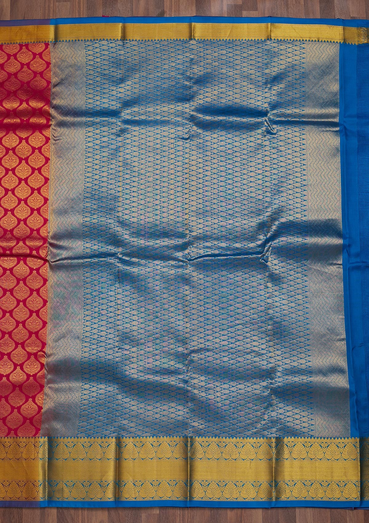 Rani Pink Zariwork Pure Silk Saree-Koskii