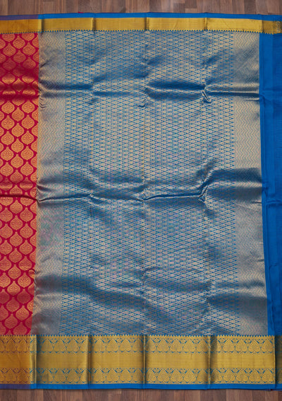 Rani Pink Zariwork Pure Silk Saree-Koskii