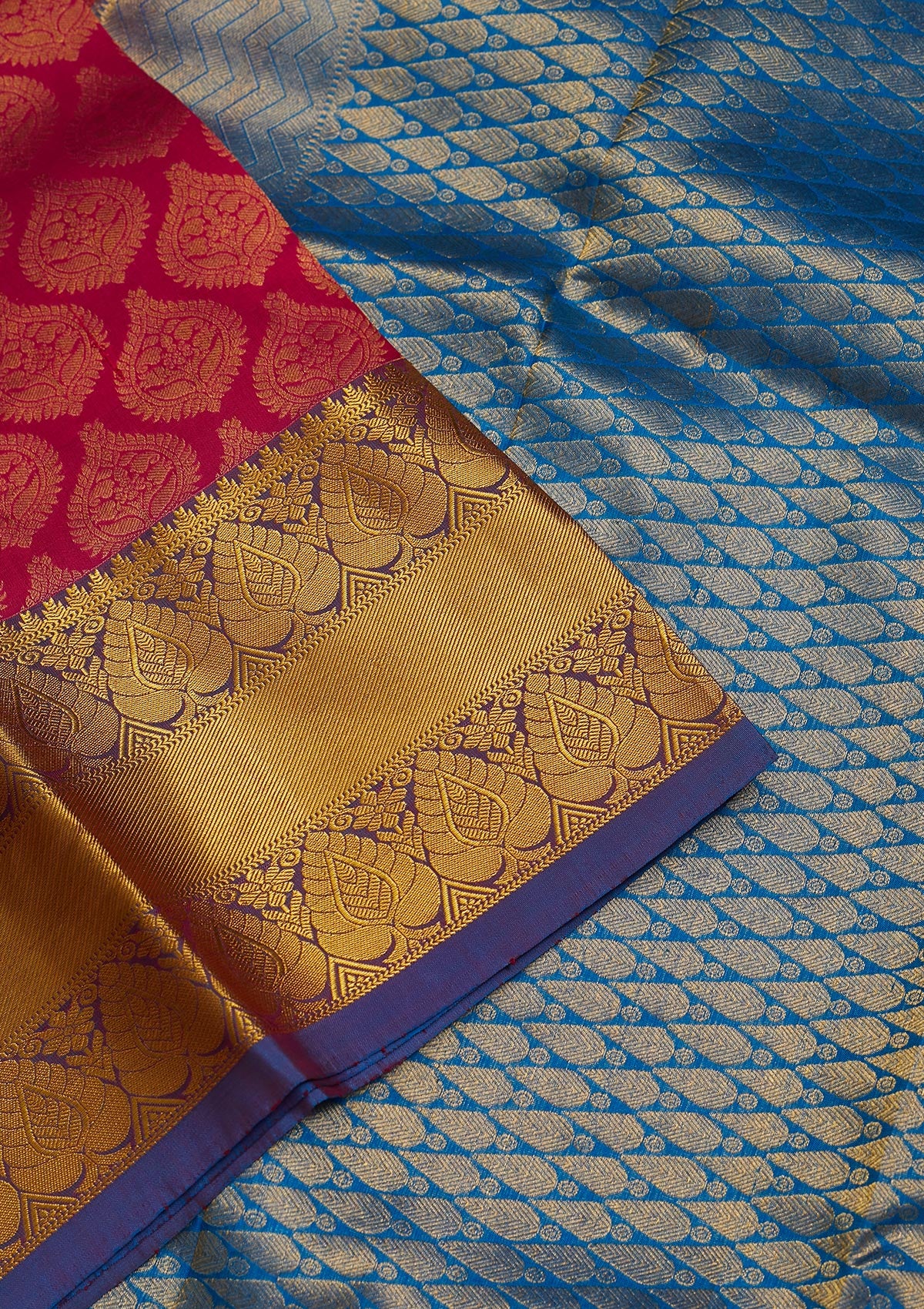 Rani Pink Zariwork Pure Silk Saree-Koskii