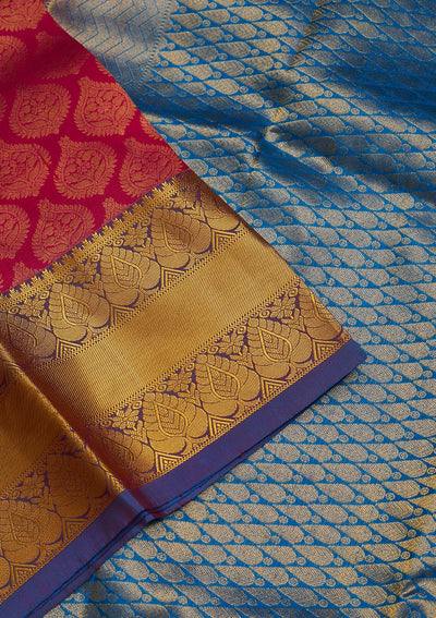 Rani Pink Zariwork Pure Silk Saree-Koskii