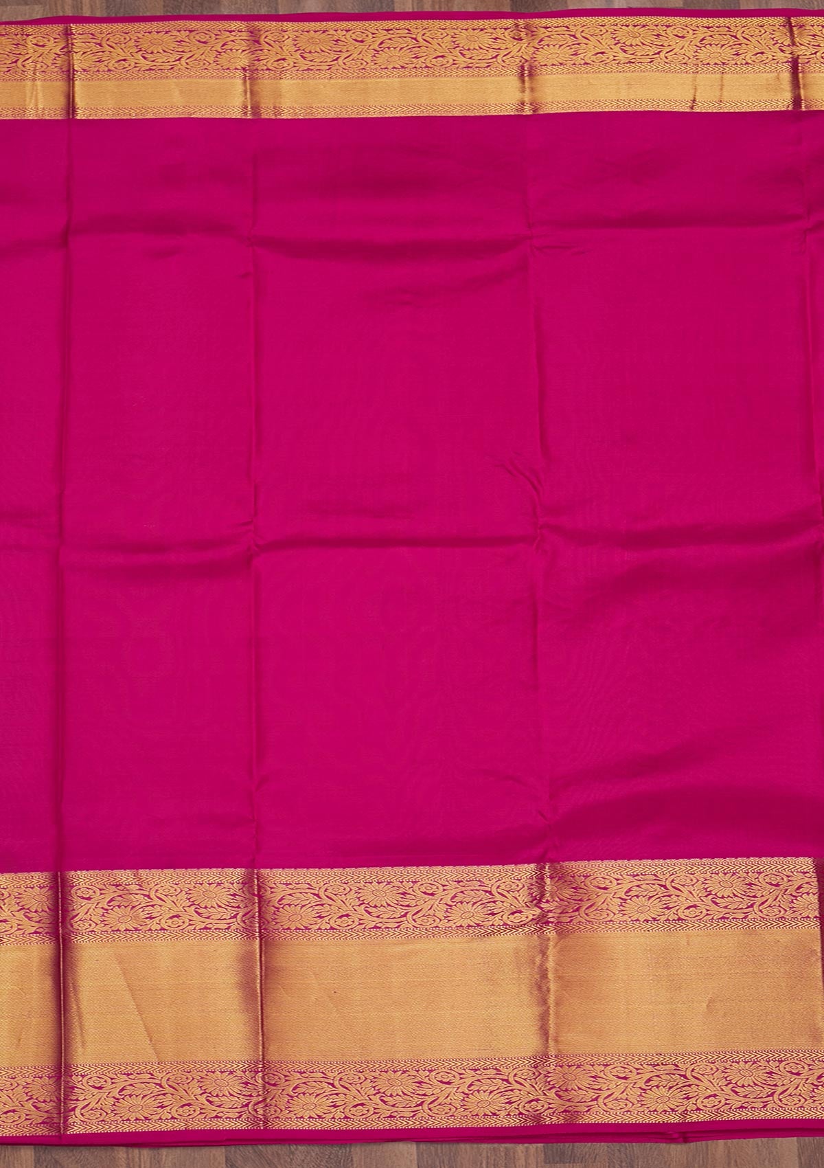Rani Pink Zariwork Pure Silk Saree-Koskii