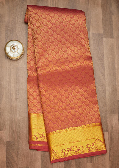 Rani Pink Zariwork Pure Silk Saree-Koskii