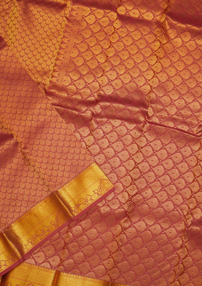 Rani Pink Zariwork Pure Silk Saree-Koskii
