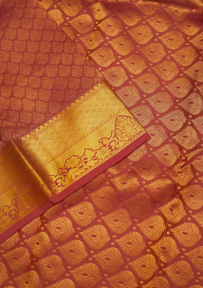 Rani Pink Zariwork Pure Silk Saree-Koskii