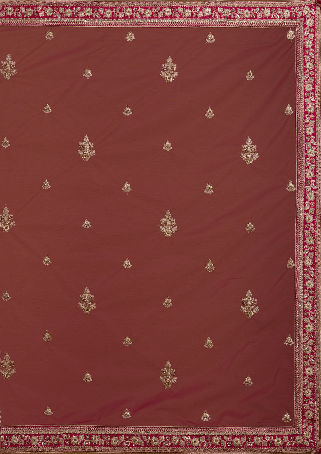 Rani Pink Zariwork Raw Silk Designer Semi-Stitched Lehenga - koskii