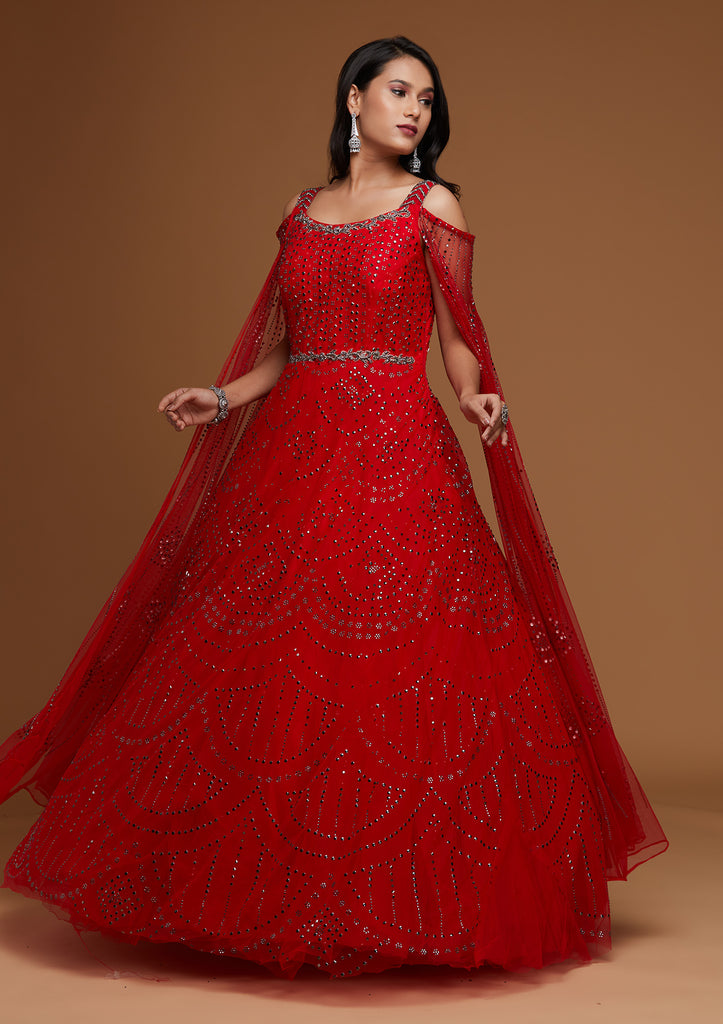 Latest Bollywood Red Color Designer Gown | Indian Online Ethnic Wear  Website For Women