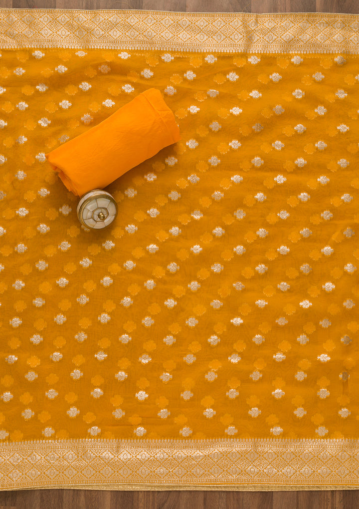 Red Cutdana Soft Silk Unstitched Salwar Suit-Koskii