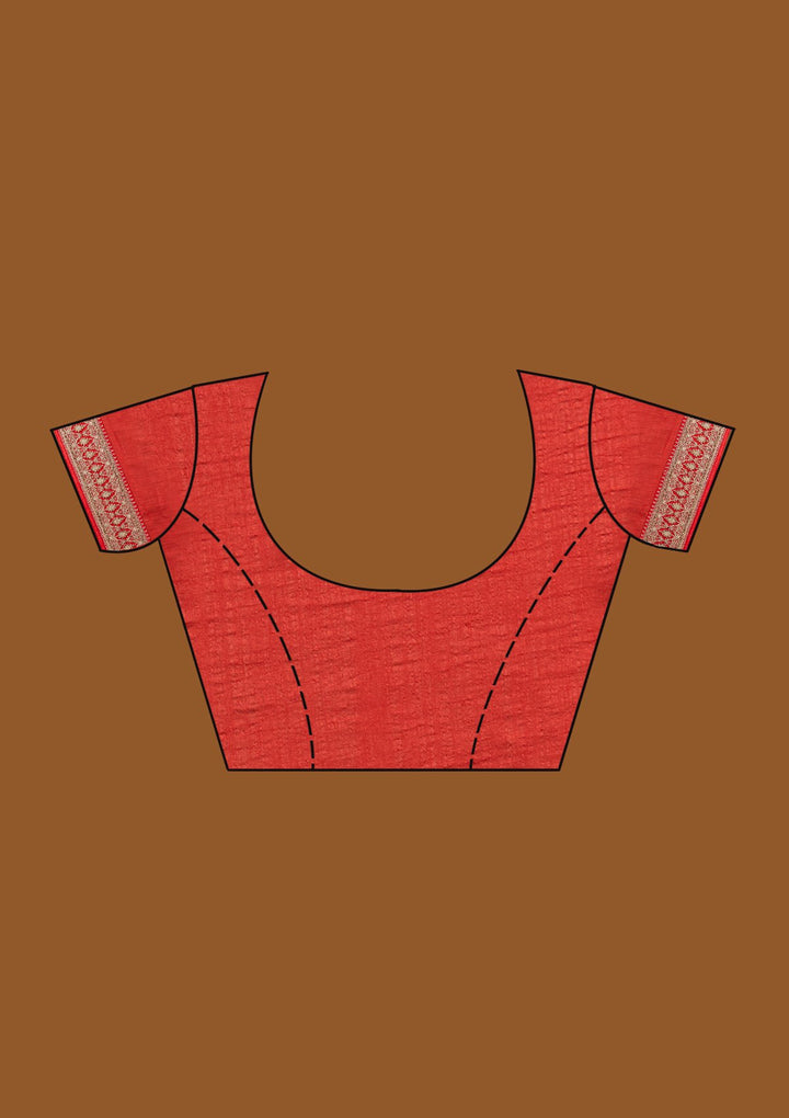 Red Stonework Raw Silk Designer Saree - Koskii