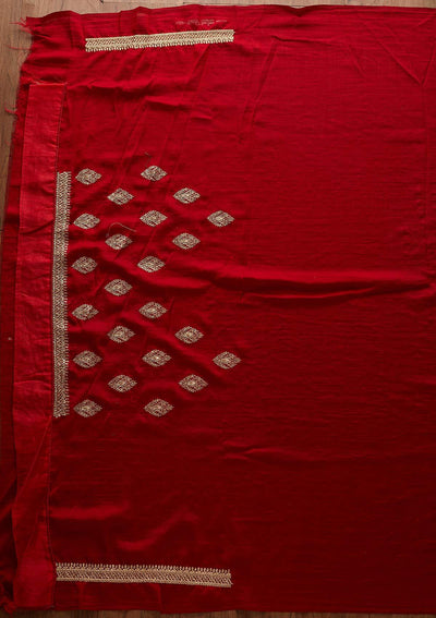 Red Zariwork Art Silk Designer Saree - koskii