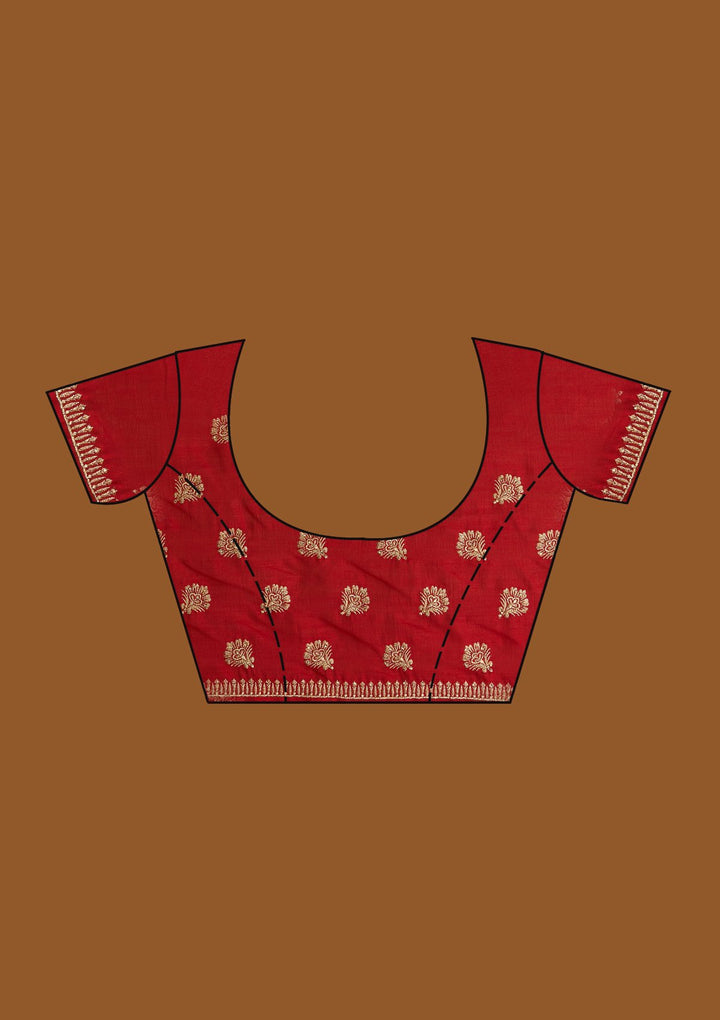Red Zariwork Art Silk Designer Saree - Koskii