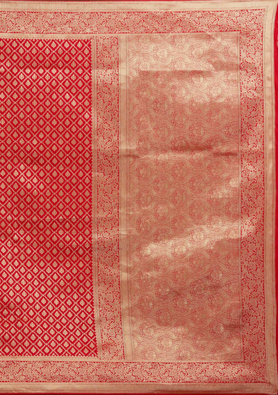 Red Zariwork Art Silk Designer Saree - Koskii