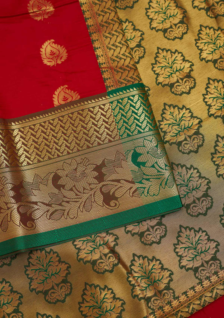 Red Zariwork Art Silk Designer Saree - Koskii