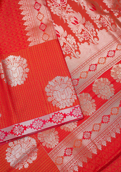 Red Zariwork Art Silk Designer Saree - Koskii