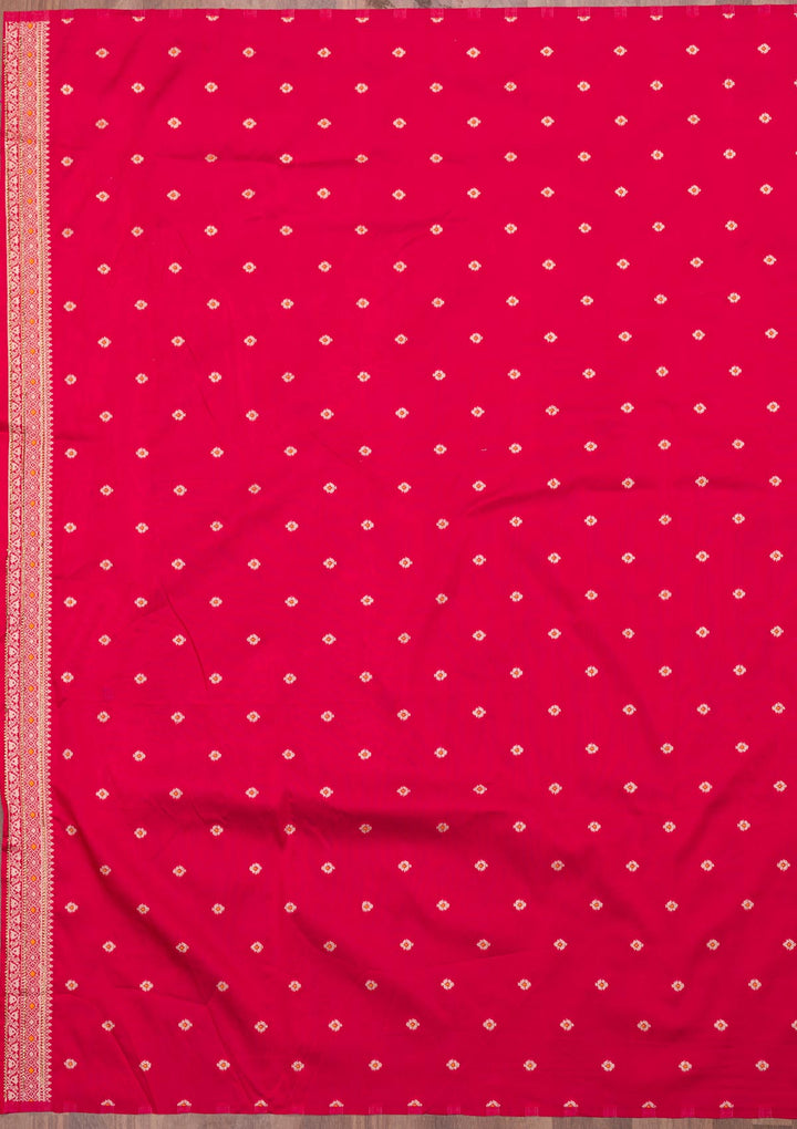 Red Zariwork Art Silk Saree-Koskii