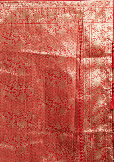 Red Zariwork Banarasi Designer Saree - koskii
