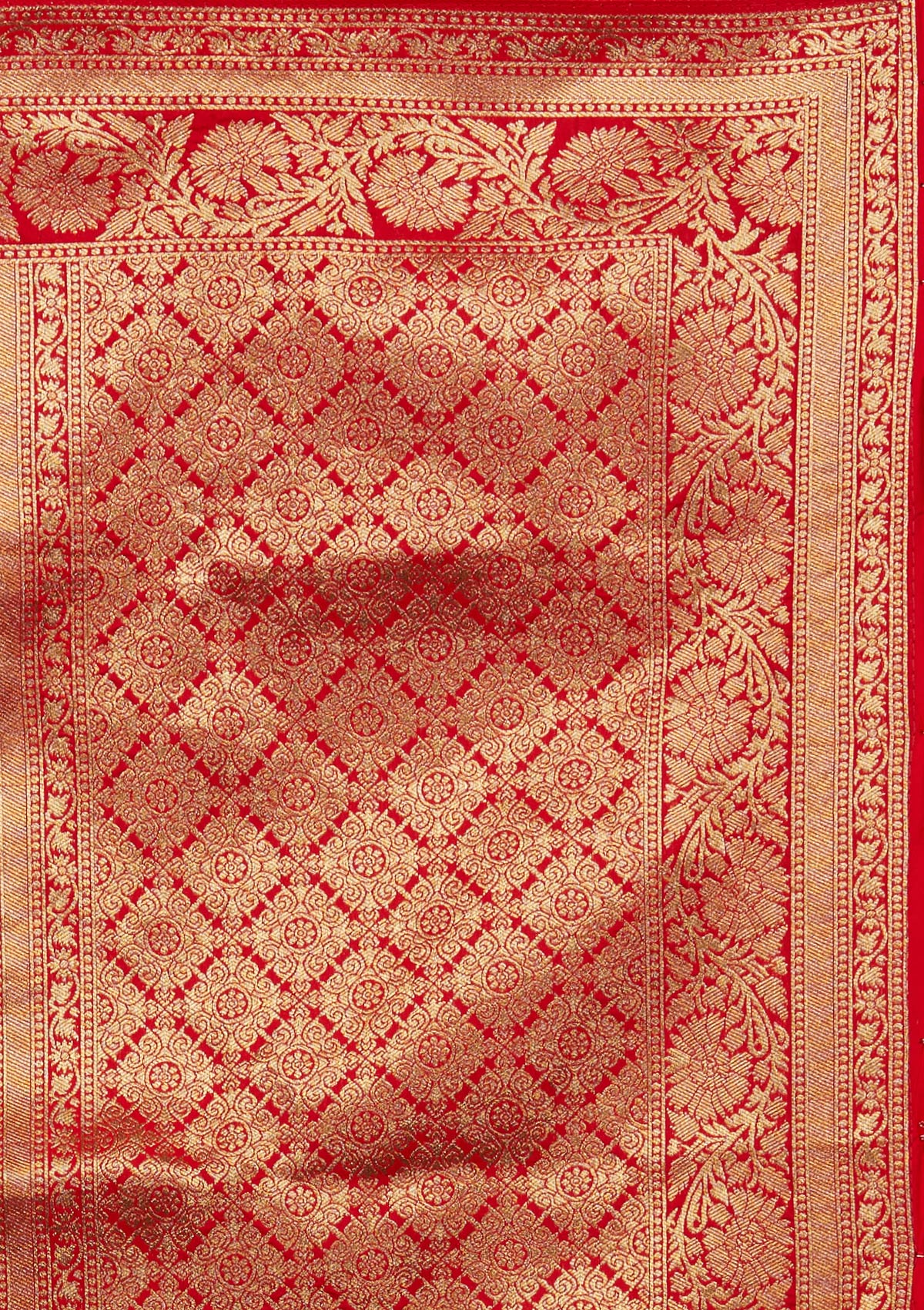 Red Zariwork Banarasi Designer Saree - Koskii