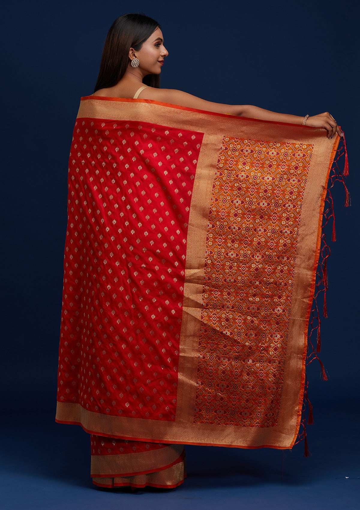 Red Zariwork Banarasi Designer Saree - Koskii