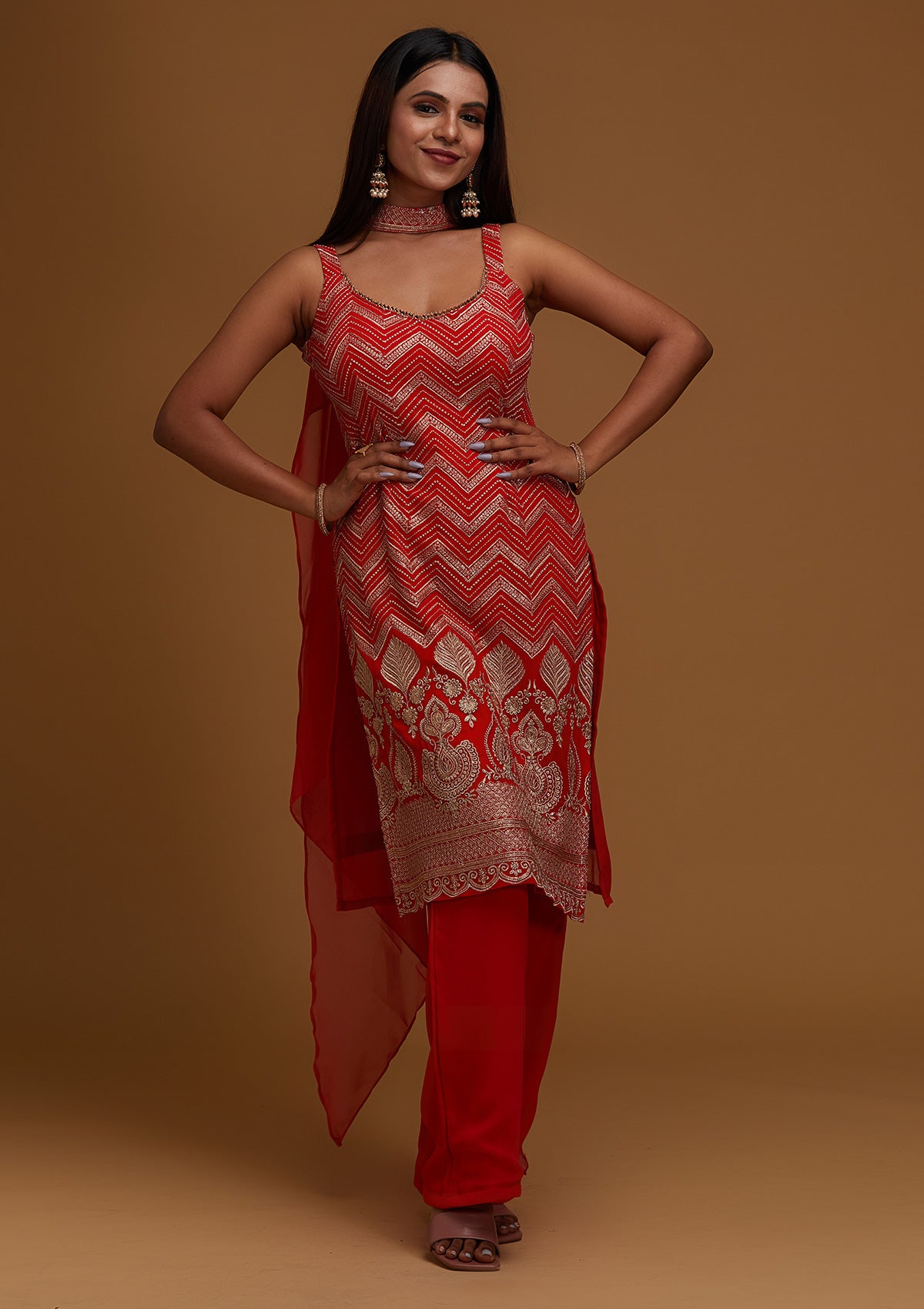 Mint Green Sharara Suit: Sleeveless kurti with heavy embroidery – B Anu  Designs