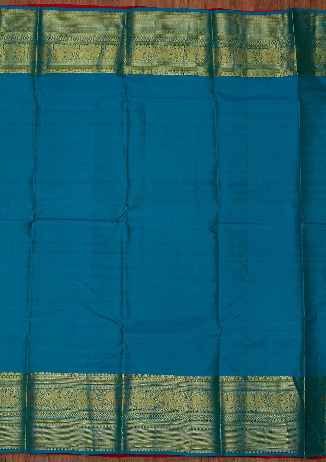 Red Zariwork Pure Silk Designer Unstitched Saree - Koskii