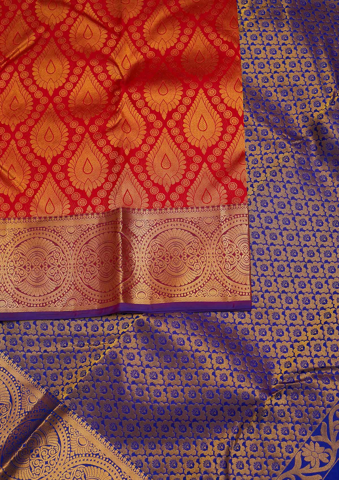 Red Zariwork Pure Silk Designer Saree - Koskii