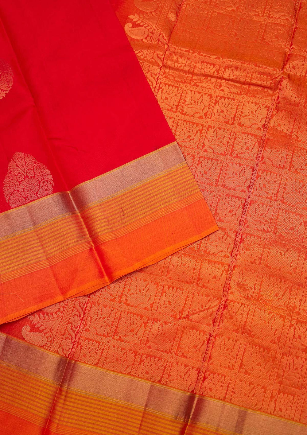 Red Zariwork Pure Silk Saree - Koskii