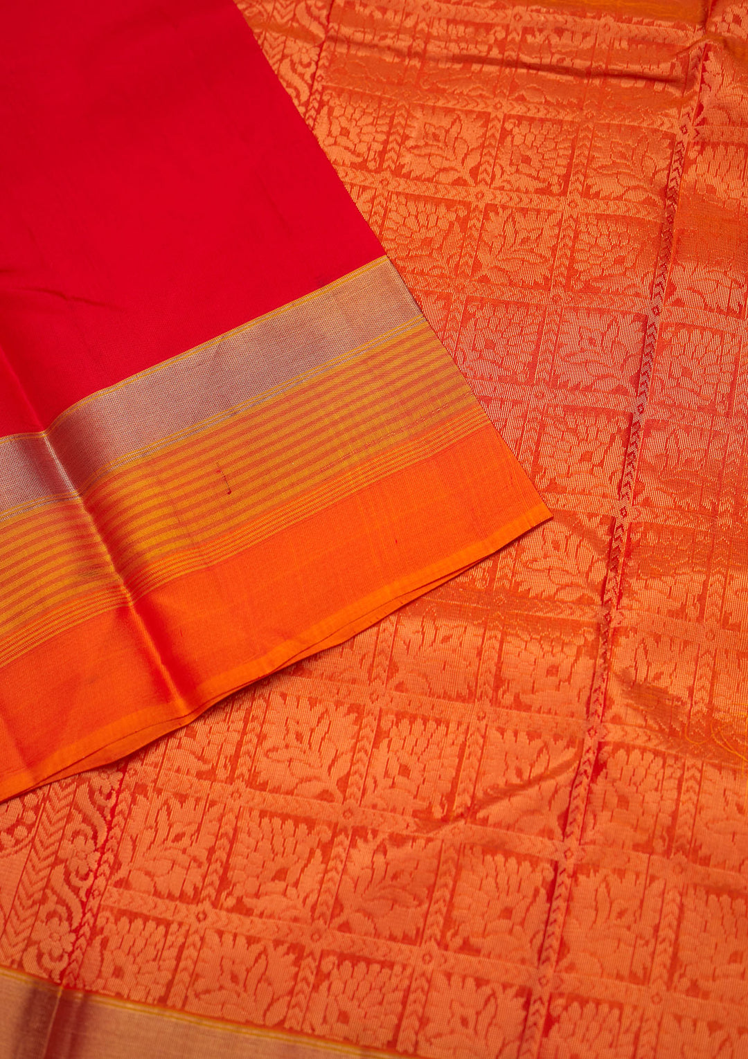 Red Zariwork Pure Silk Saree - Koskii
