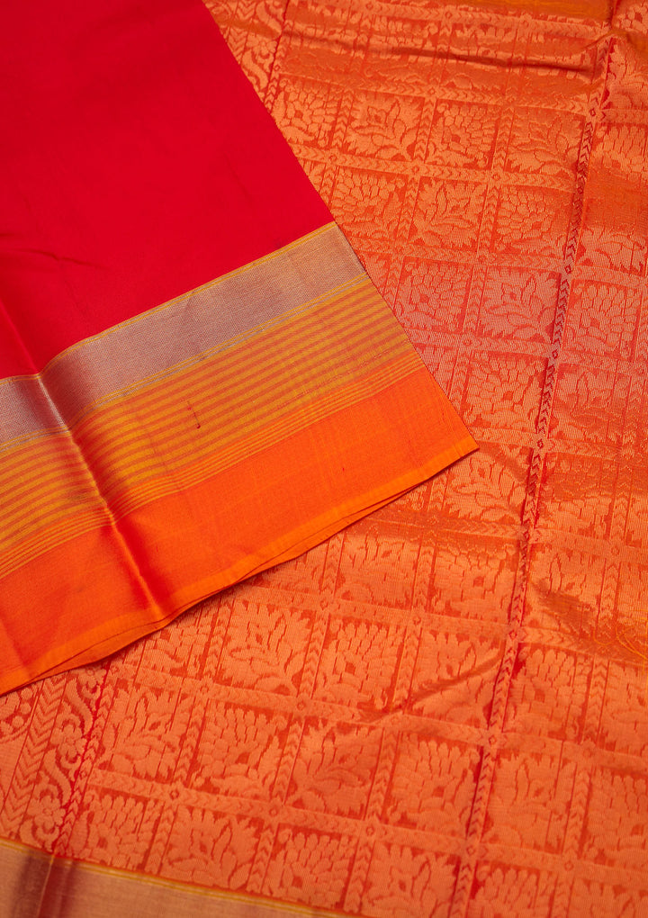 Red Zariwork Pure Silk Saree - Koskii