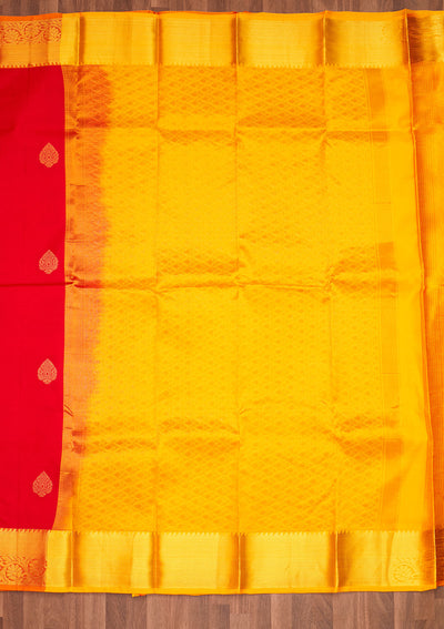Red Zariwork Pure Silk Saree - Koskii