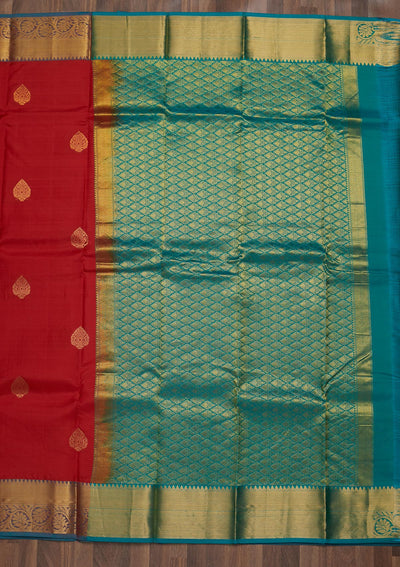 Red Zariwork Pure Silk Saree-Koskii
