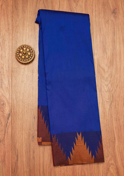 Royal Blue Zariwork Art Silk Saree- Koskii