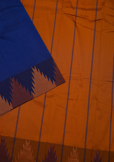 Royal Blue Zariwork Art Silk Saree - Koskii