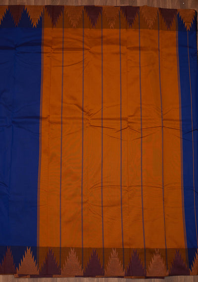Royal Blue Zariwork Art Silk Saree - Koskii