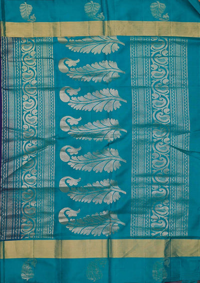 Royal Blue Zariwork Pure Silk Designer Saree - koskii