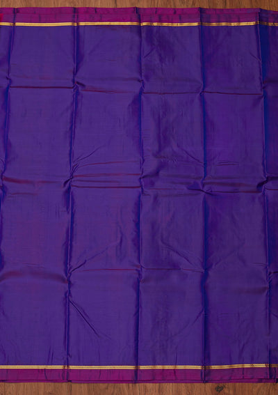 Royal Blue Zariwork Pure Silk Designer Unstitched Saree - Koskii